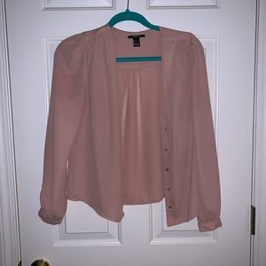 Blush button up blouse
